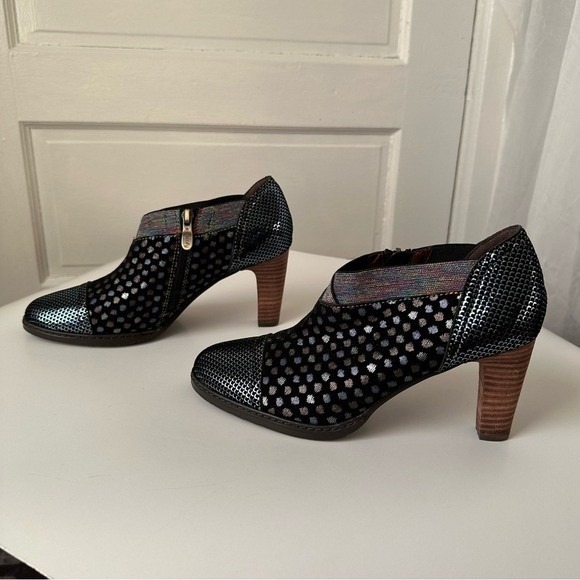 Socofy Laura Vita Elodie heeled ankle boots iridescent artsy fairy whimsy 8.5 - Picture 4 of 17